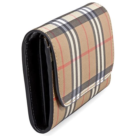 burberry vintage check leather id wallet|burberry continental wallet.